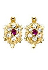 admirable small red turtle gold baby earrings